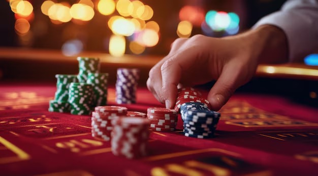 Multi camera live casino studio with table screens